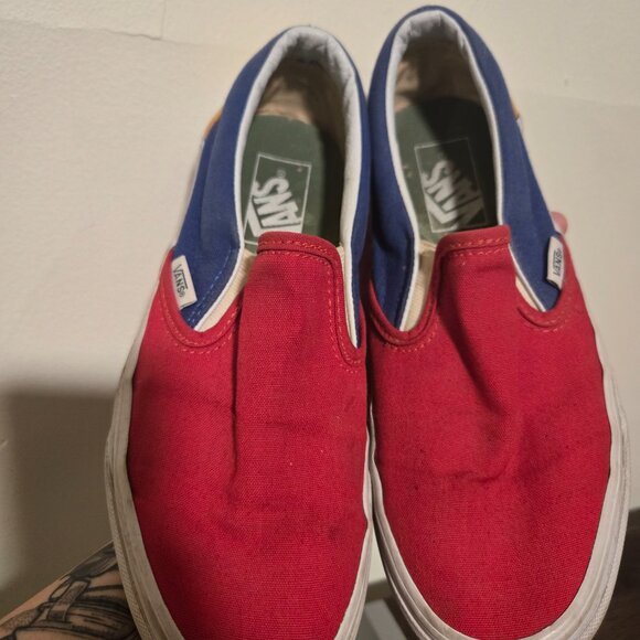 Slip on Vans Wmns 7, Mens 5.5 Red, yellow, blue - Picture 2 of 10